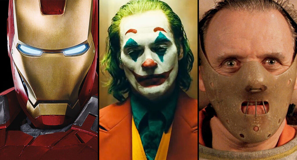 Image groupant Iron Man, le Joker et Hannibal Lecter